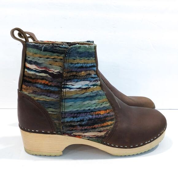 Scandic Edith Hippie Yarn Mid Heel Zipper Clog Boots - Picture 1 of 11